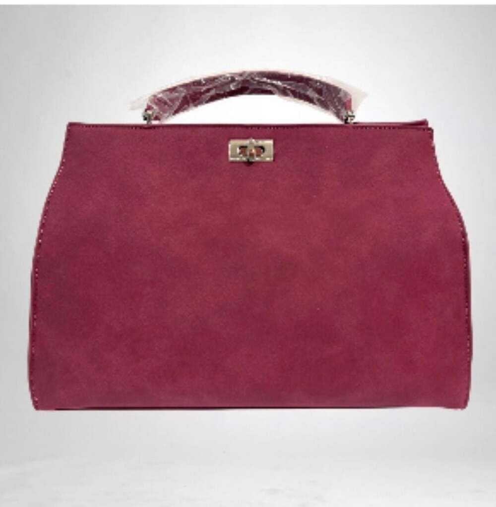 Vanessa Williams Suede Satchel Handbag in Burgundy